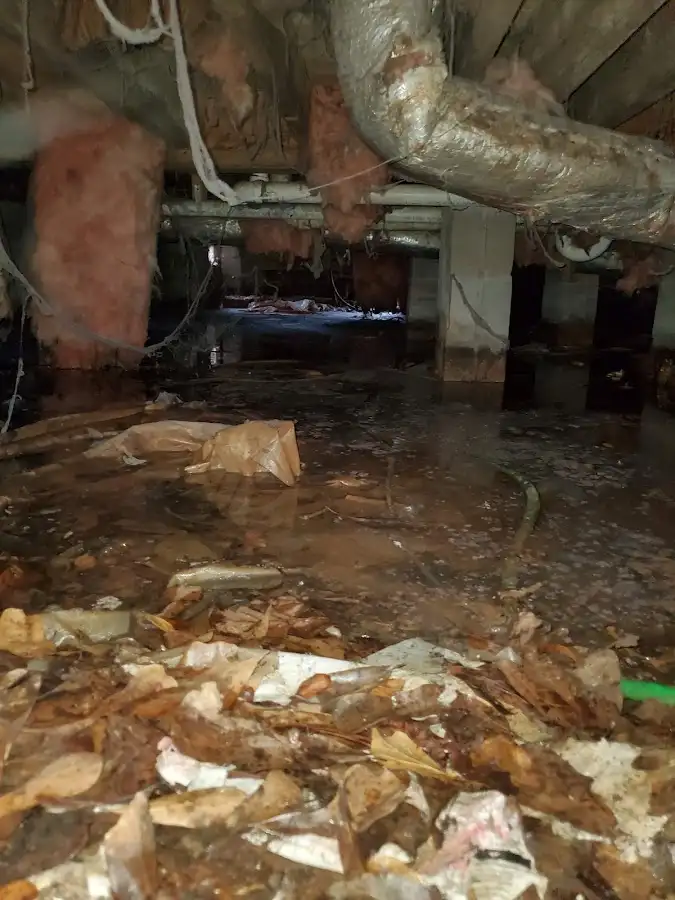 Crawl space flood assessment for Commercial Water Damage Restoration in Artesia