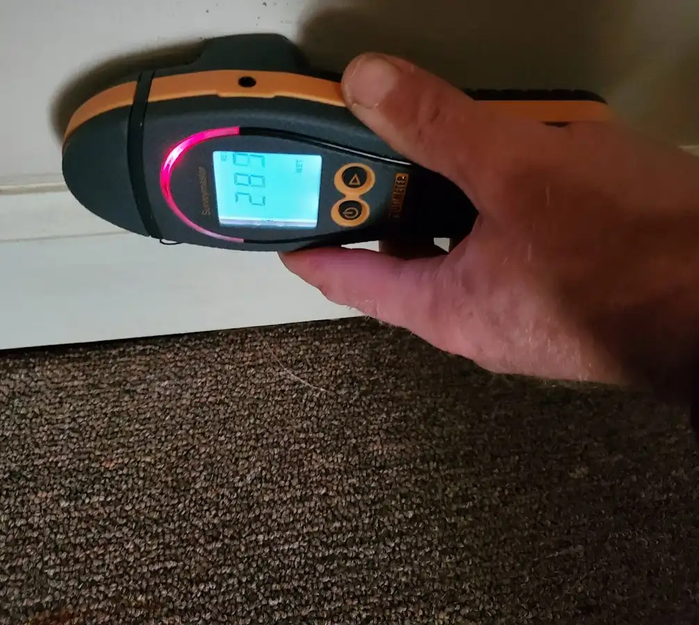 Moisture detection at baseboard during Mold Inspection & Testing in Artesia